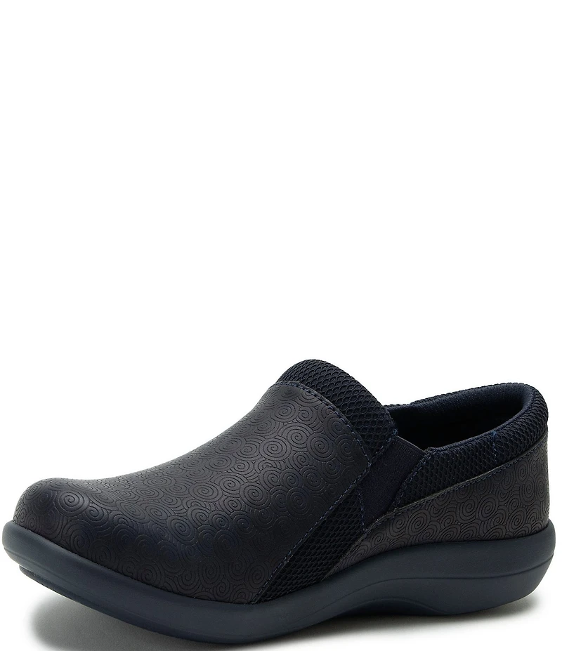 Alegria Duette Swirl Embossed Slip On Clogs