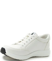 Alegria Eazeer Leather Lace Up Zip Platform Sneakers