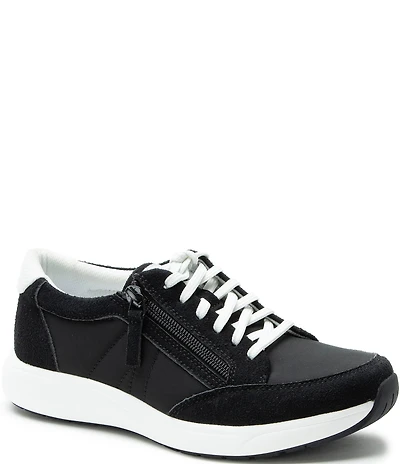 Alegria Eazeer Suede Lace Up Zip Platform Sneakers