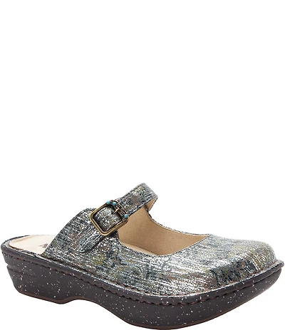 Alegria Fabel Baroque Printed Leather Mary Jane Mule Clogs