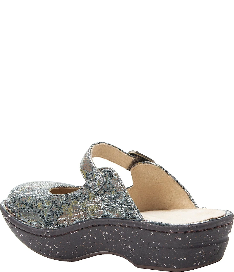 Alegria Fabel Baroque Printed Leather Mary Jane Mule Clogs