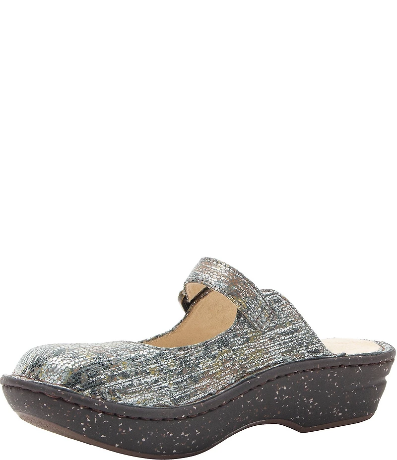 Alegria Fabel Baroque Printed Leather Mary Jane Mule Clogs