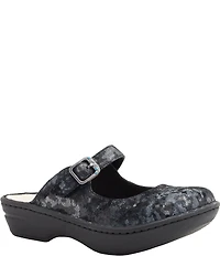 Alegria Fabel Printed Ink Storm Printed Leather Mary Jane Mule Clogs