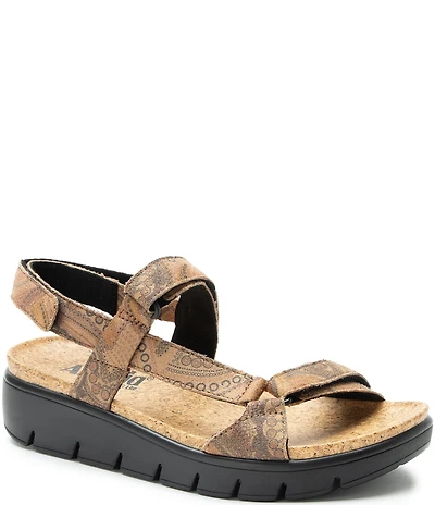 Alegria Henna 3 Strap Printed Platform Sandals