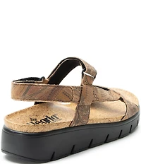 Alegria Henna 3 Strap Printed Platform Sandals