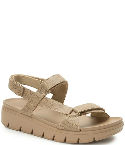 Alegria Henna Tool Embossed 3 Strap Platform Sandals