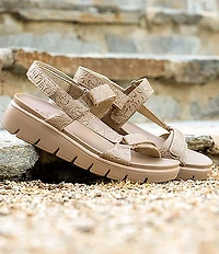 Alegria Henna Tool Embossed 3 Strap Platform Sandals