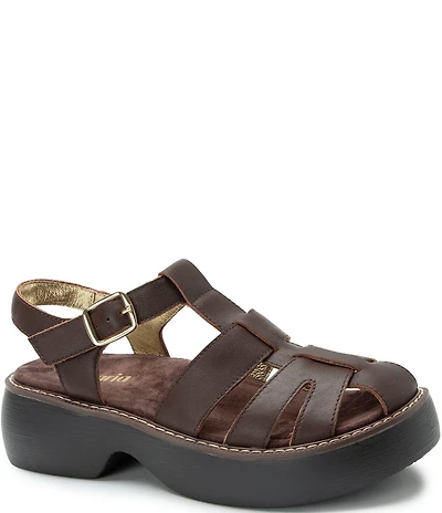 Alegria Ingrid Leather Platform Fisherman Sandals