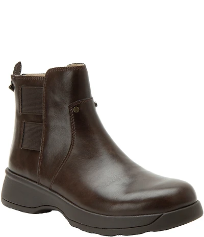 Alegria Jordyn Leather Stretch Strap Ankle Booties
