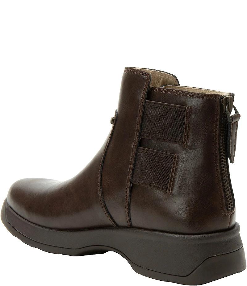 Alegria Jordyn Leather Stretch Strap Ankle Booties