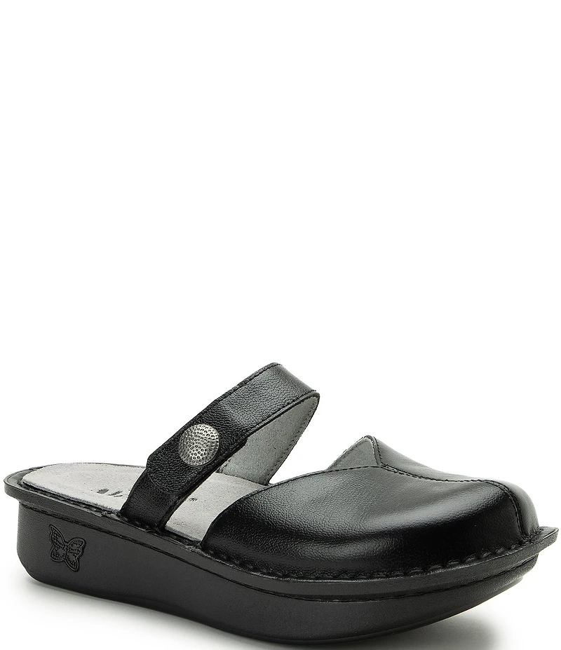 Alegria Kamila Leather Mary Jane Platform Slip On Clogs