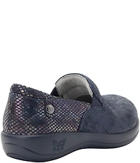 Alegria Keli Glimmer Leather Snake Print Accent Clogs
