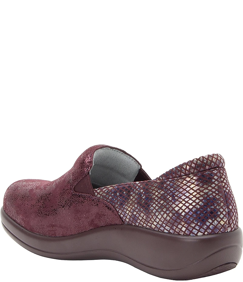 Alegria Keli Glimmer Leather Snake Print Accent Clogs