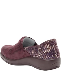 Alegria Keli Glimmer Leather Snake Print Accent Clogs