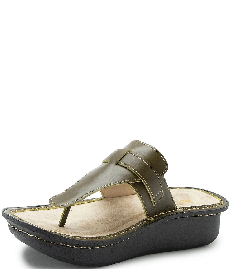 Alegria Kennedi Leather Thong Platform Heel Sandals
