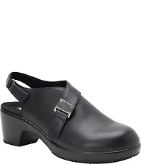 Alegria Maribel Leather Slingback Block Heel Shoes