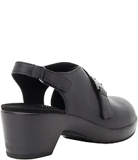 Alegria Maribel Leather Slingback Block Heel Shoes