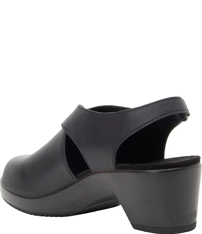Alegria Maribel Leather Slingback Block Heel Shoes