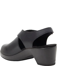 Alegria Maribel Leather Slingback Block Heel Shoes
