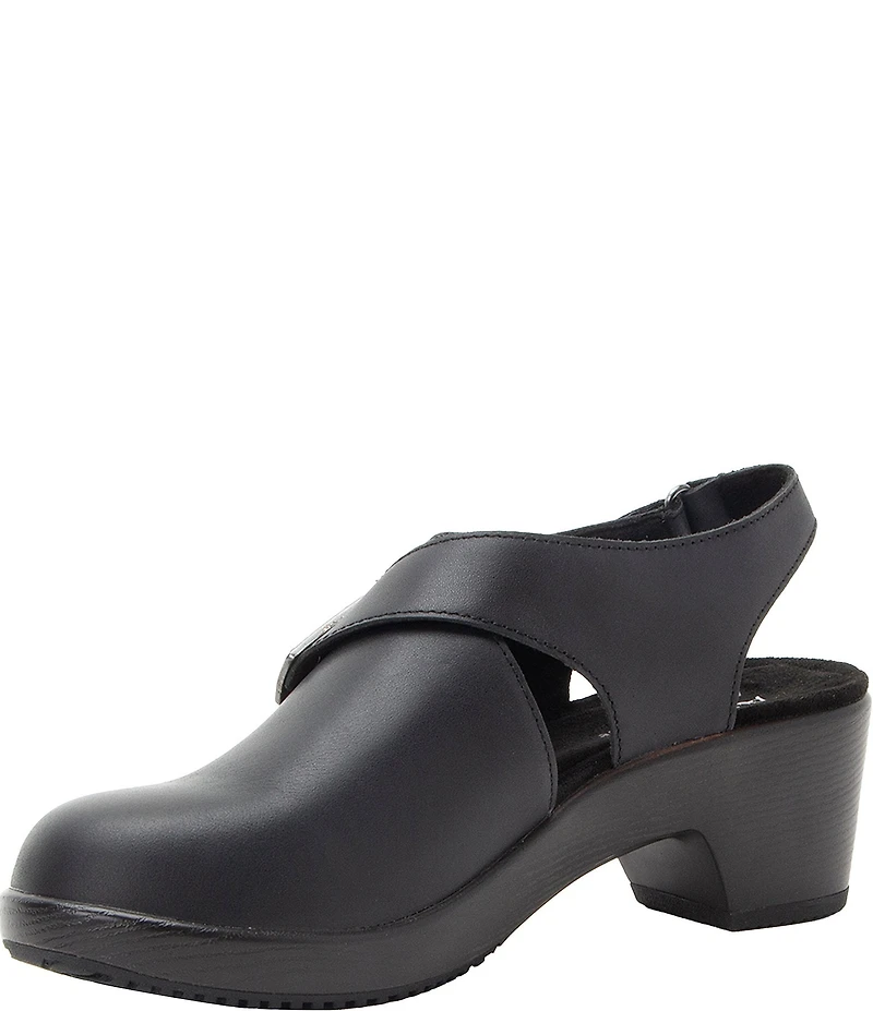 Alegria Maribel Leather Slingback Block Heel Shoes