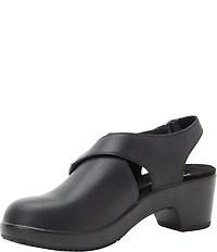Alegria Maribel Leather Slingback Block Heel Shoes