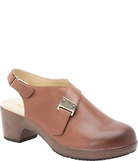 Alegria Maribel Leather Slingback Block Heel Shoes