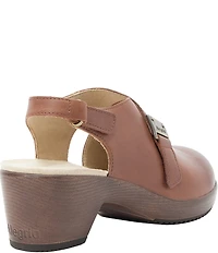 Alegria Maribel Leather Slingback Block Heel Shoes