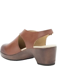 Alegria Maribel Leather Slingback Block Heel Shoes