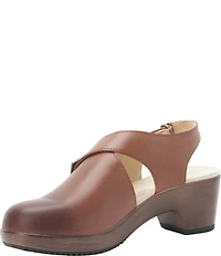 Alegria Maribel Leather Slingback Block Heel Shoes