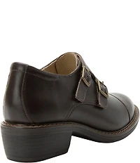 Alegria Mave Leather Double Monk Strap Buckle Hardware Oxford Pumps