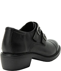 Alegria Mave Leather Double Monk Strap Buckle Hardware Oxford Pumps