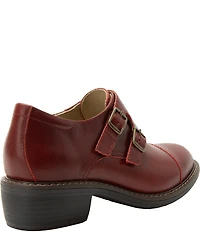 Alegria Mave Leather Double Monk Strap Buckle Hardware Oxford Pumps