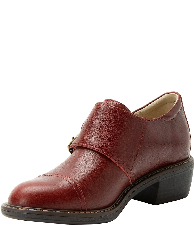 Alegria Mave Leather Double Monk Strap Buckle Hardware Oxford Pumps
