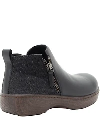 Alegria Oaklee Leather Denim Dual Zip Ankle Booties