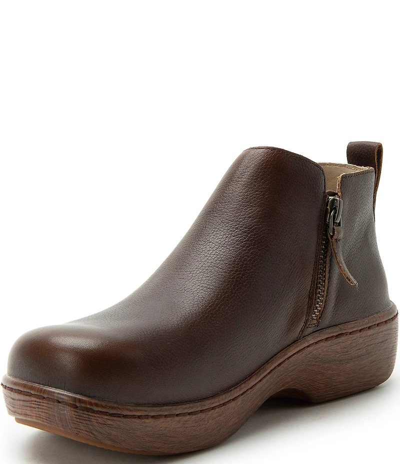 Alegria Oaklee Leather Dual Zip Ankle Booties