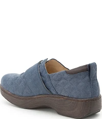 Alegria Oasys Diamond Stitch Denim Print Leather Clogs