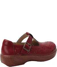 Alegria Odessa Perforated Leather T-Strap Rocker Bottom Clogs