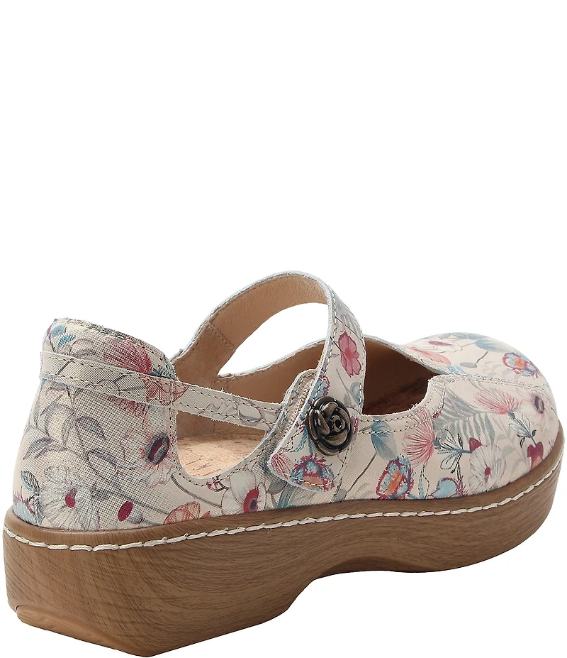 Alegria Onika Ethereal Floral Print Leather Mary Jane Pumps