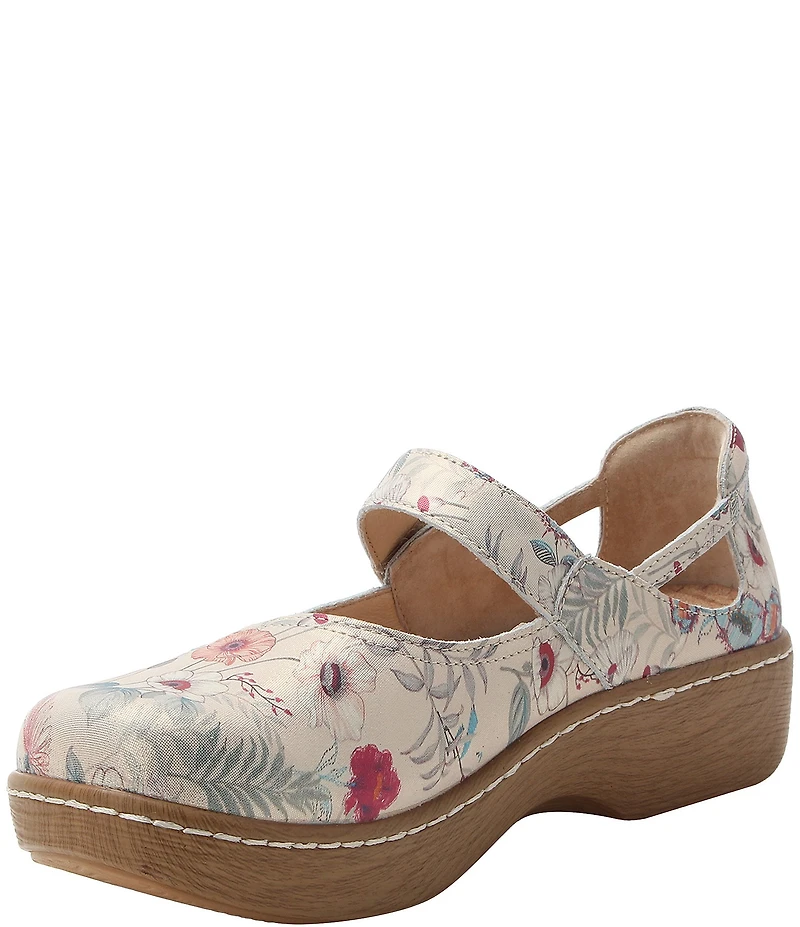 Alegria Onika Ethereal Floral Print Leather Mary Jane Pumps