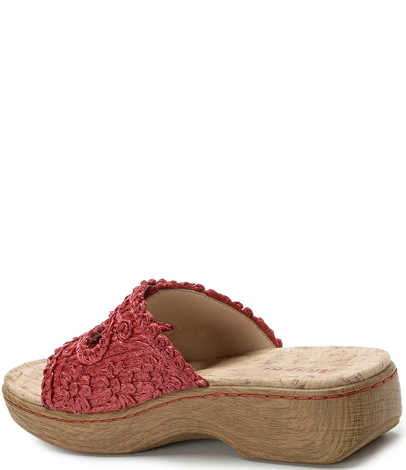 Alegria Oona Raffia Platform Slide Sandals