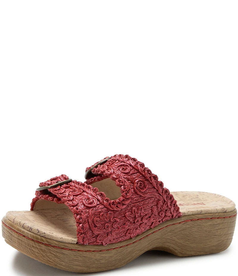 Alegria Oona Raffia Platform Slide Sandals