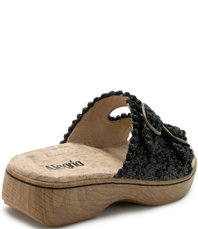 Alegria Oona Raffia Platform Slide Sandals