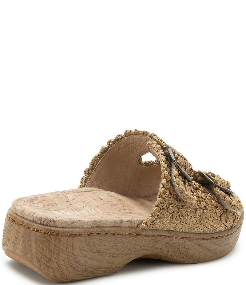 Alegria Oona Raffia Platform Slide Sandals