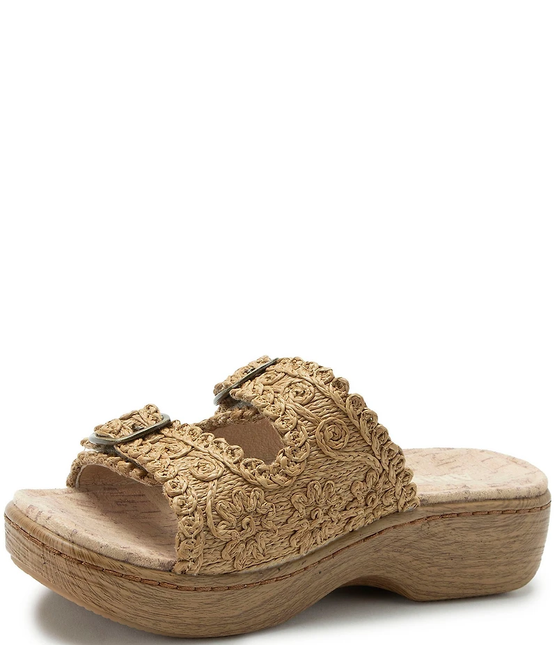 Alegria Oona Raffia Platform Slide Sandals