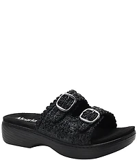 Alegria Oona Soutache Braided Raffia Platform Slide Sandals