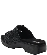 Alegria Oona Soutache Braided Raffia Platform Slide Sandals