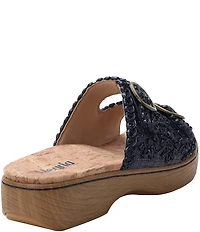 Alegria Oona Soutache Braided Raffia Platform Slide Sandals