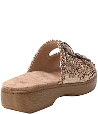 Alegria Oona Soutache Braided Raffia Platform Slide Sandals