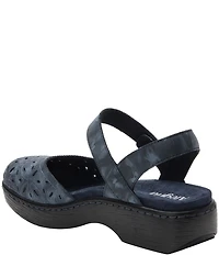 Alegria Opal Laser Cut Leather Ankle Strap Clogs