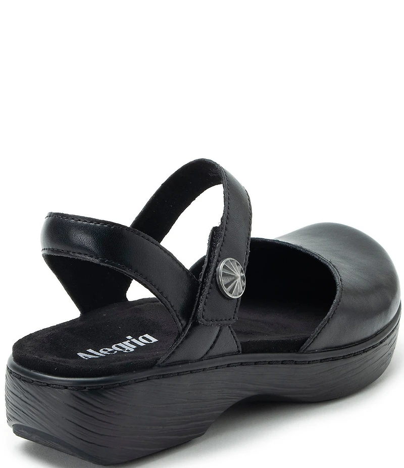 Alegria Opal Leather Ankle Strap Clogs